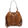 Nomade Suede leather fringe bucket bag