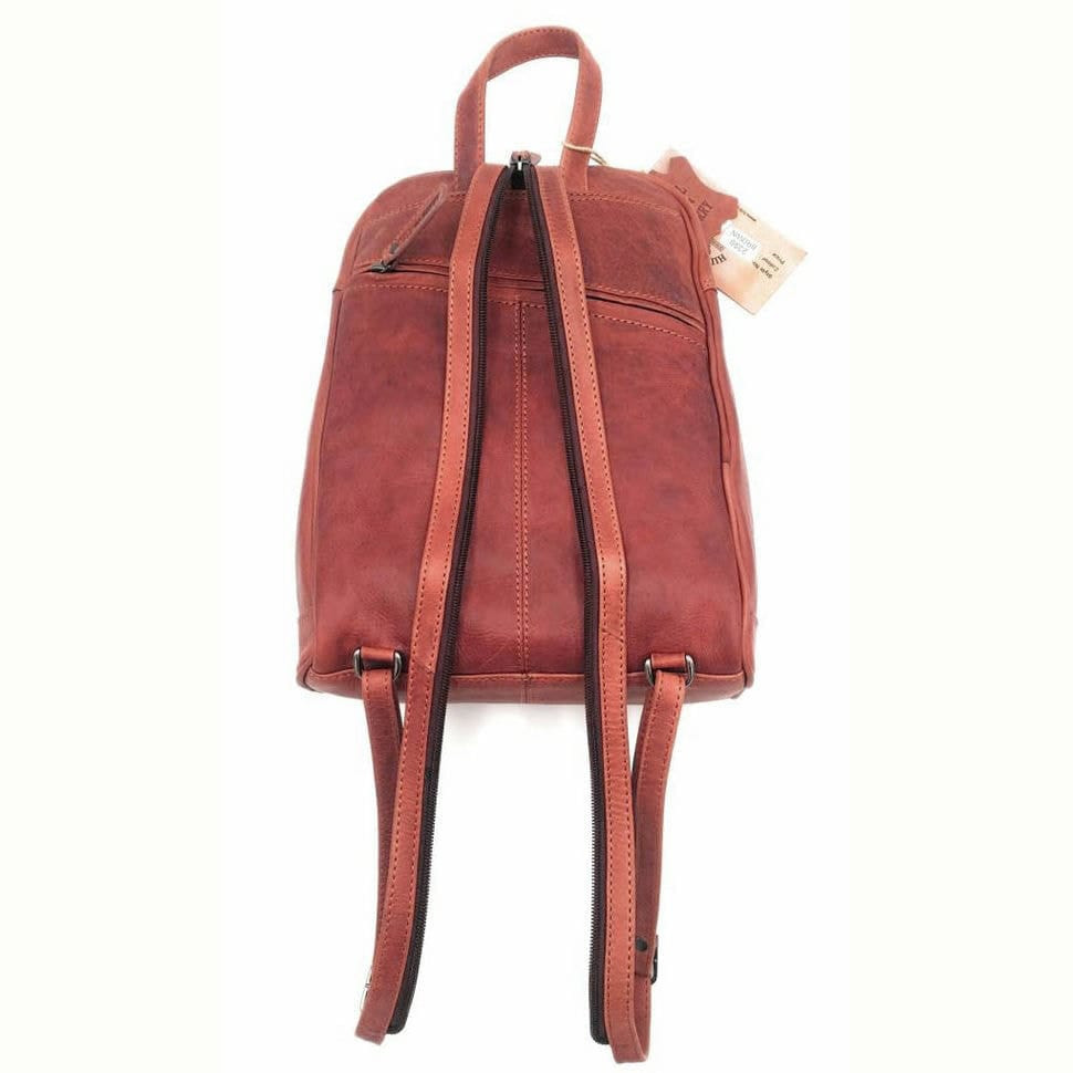 Шкіряний рюкзак червоного кольору HILL BURRY HB2399R