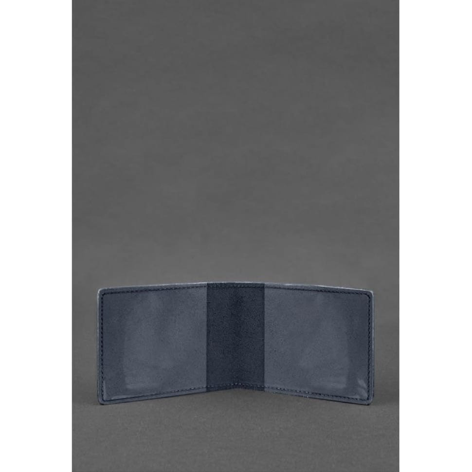 Шкіряна обкладинка для посвідчення журналіста темно-синя