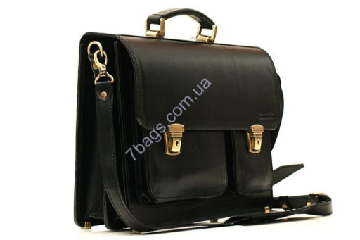 Шкіряний портфель для ділових чоловіків в вінтажному стилі