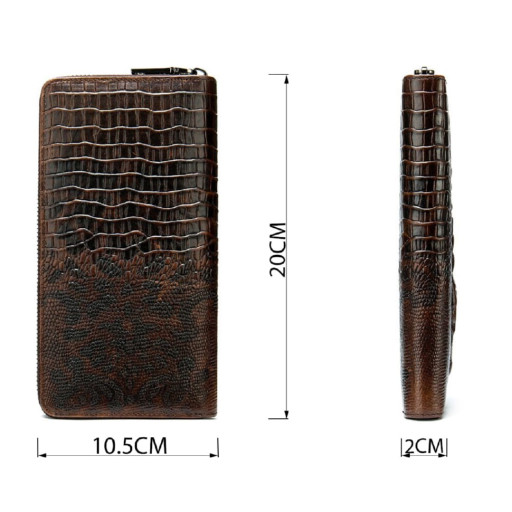 Чоловічий клатч із силуетом каймана 20235 Vintage Коричневий