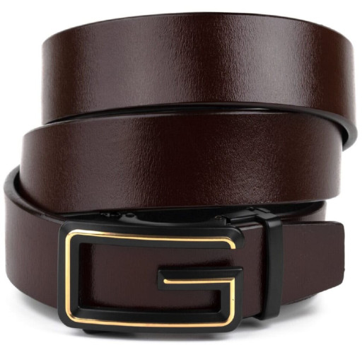Ремінь чоловічий з пряжкою у вигляді літери G Vintage 20288 Коричневий