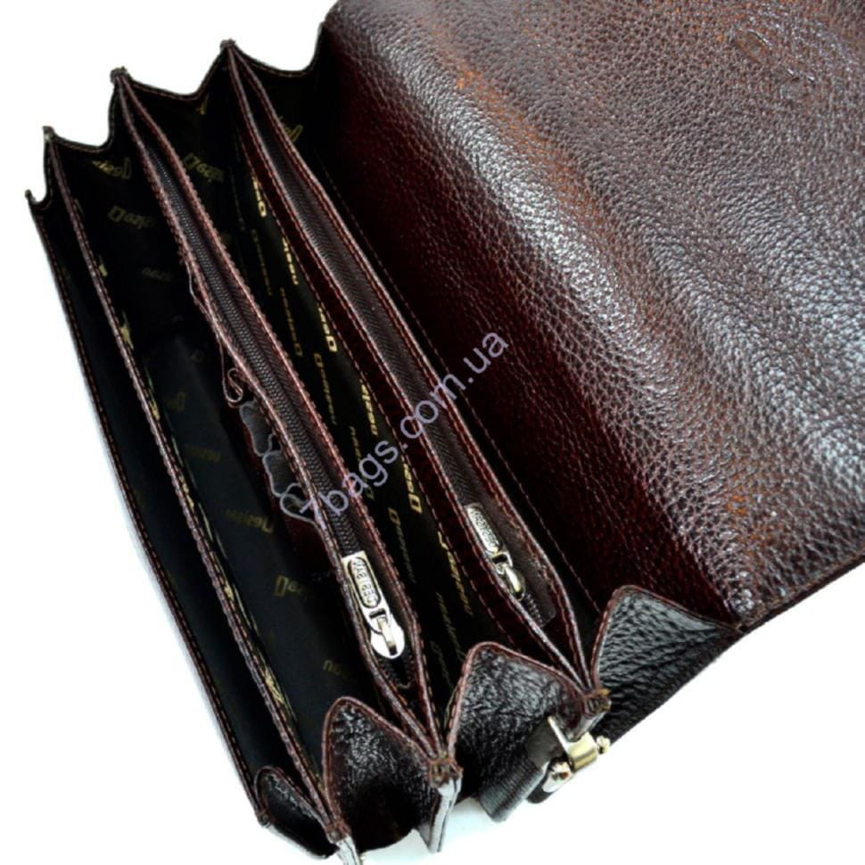 Барсетка кожаная Desisan 523-019 коричневый флотар