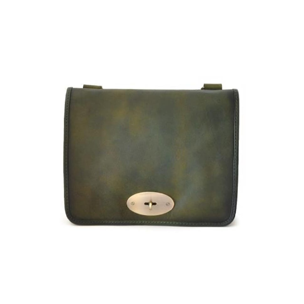 Pratesi BVE122/27 - Cross Body Bag Portalettere  Small in cow leather Bruce Dark Green