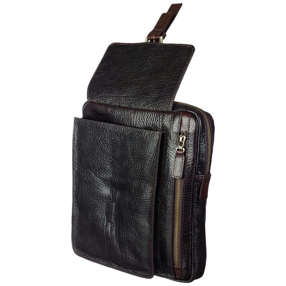 Барсетка мягкая кожаная Tony Bellucci 5065-886 коричневый флотар