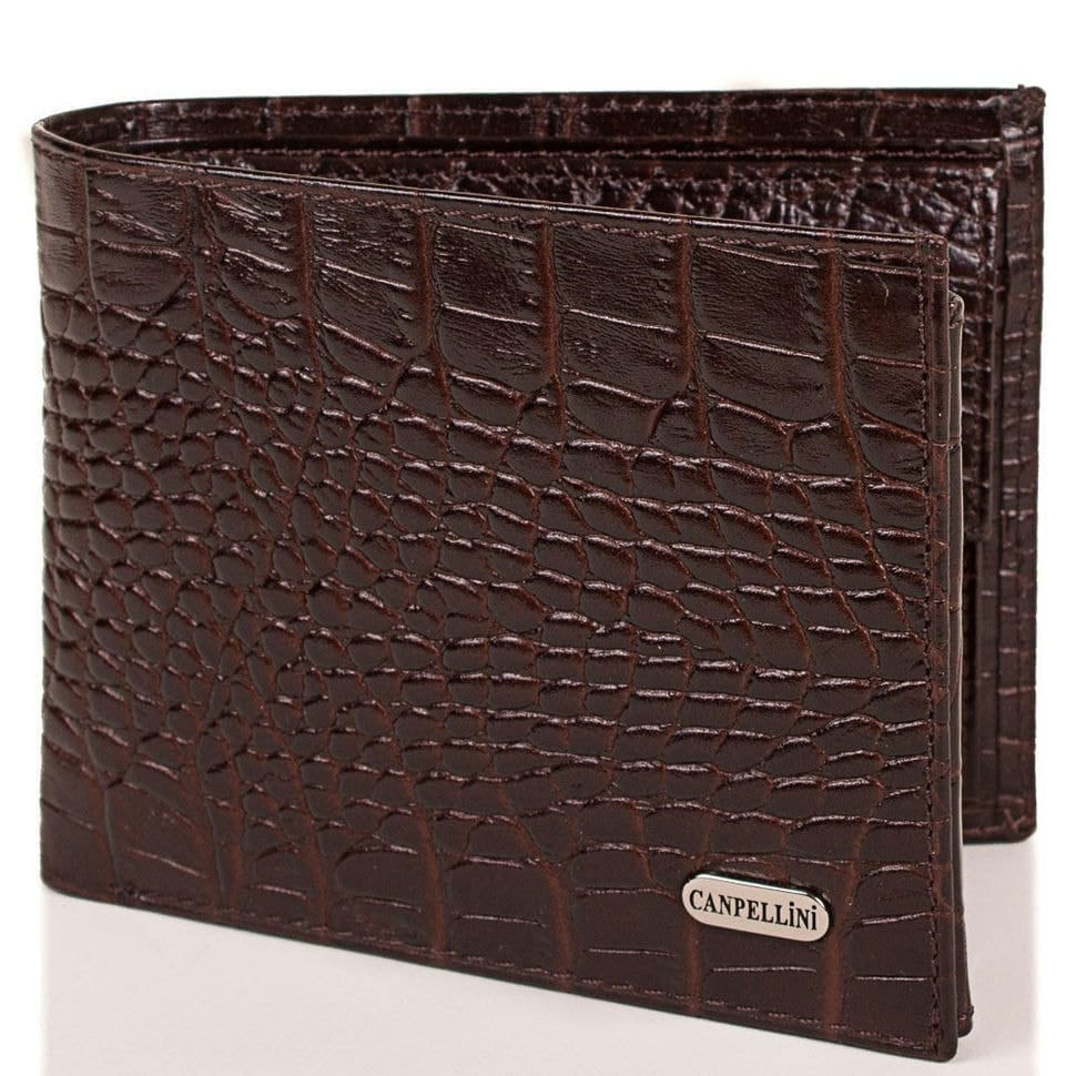 Шкіряне портмоне CANPEL 1042-11 коричневий кроко