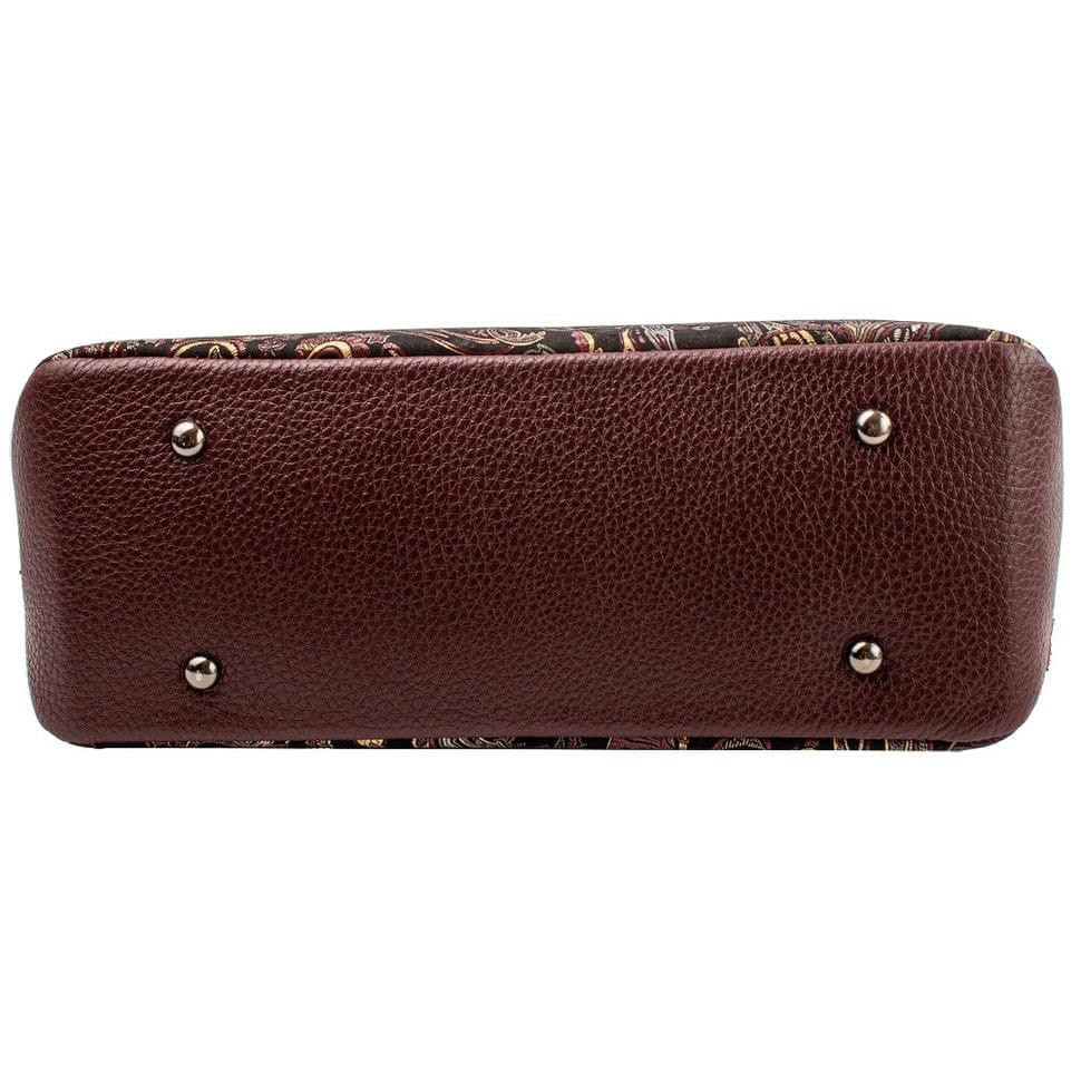 Сумка жіноча шкіра Desisan 1518-718 темно-червоні квіти