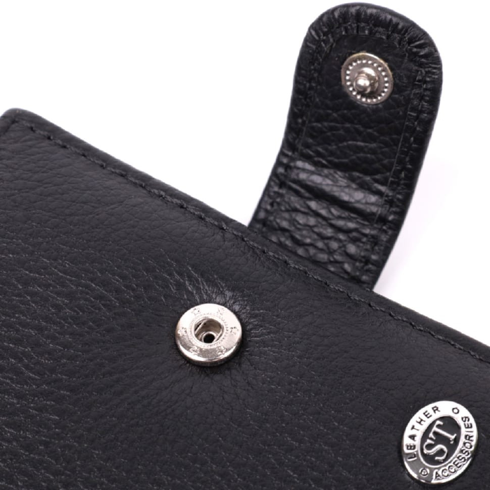 Надежная визитница из натуральной кожи ST Leather 22469 Черный