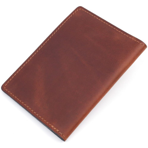 Обложка на военный билет в винтажной коже Карта GRANDE PELLE 16782 Светло-коричневая