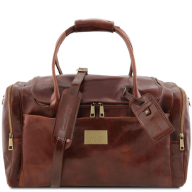 TL Voyager Travel leather bag with side pockets TL142141 Tuscany