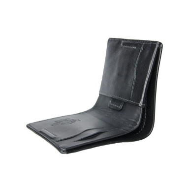 Leather wallet Grande Pelle glossy leather black