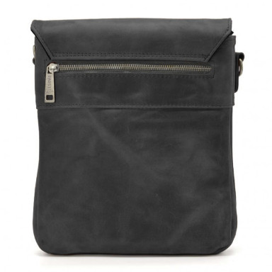 Mens shoulder bag RA-0022-4lx TARWA with 2 compartments leather black