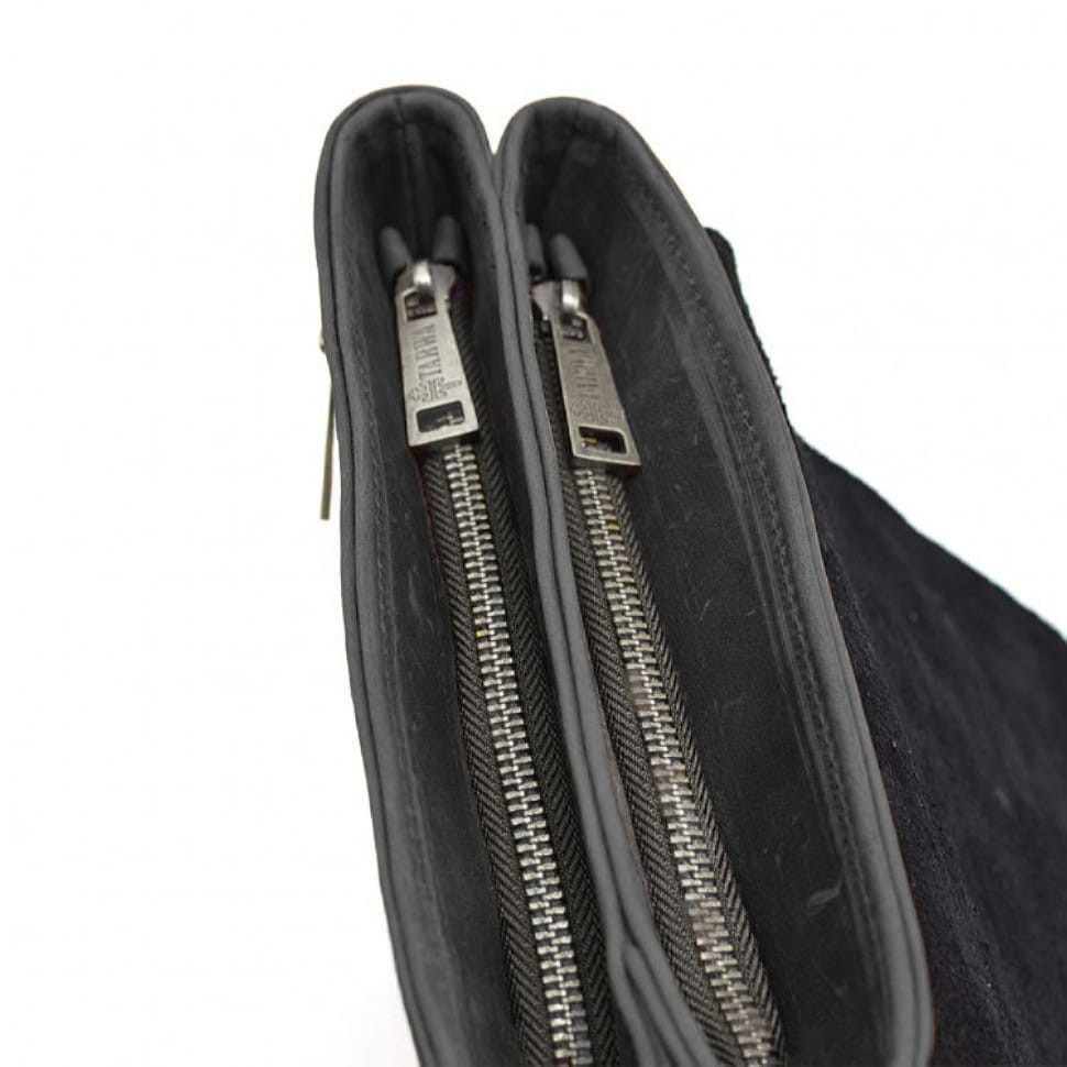 Чоловіча сумка через плече RA-0022-4lx TARWA на 2 відділення шкіра чорна