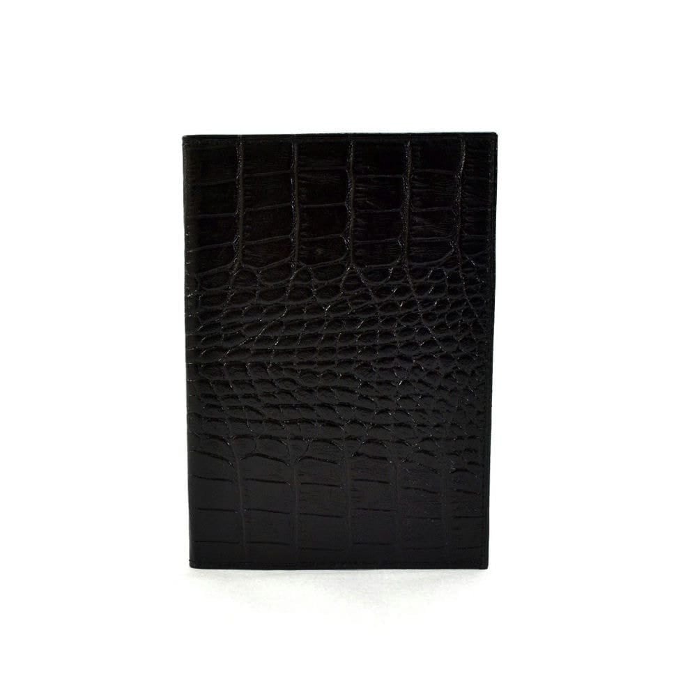 Обкладинка для паспорта шкіряна 003-2 чорний кроко