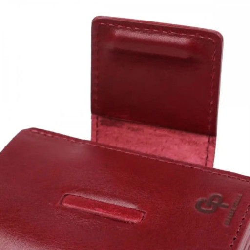 Портмоне шкіряне, глянець, бордове Grande Pelle 504661