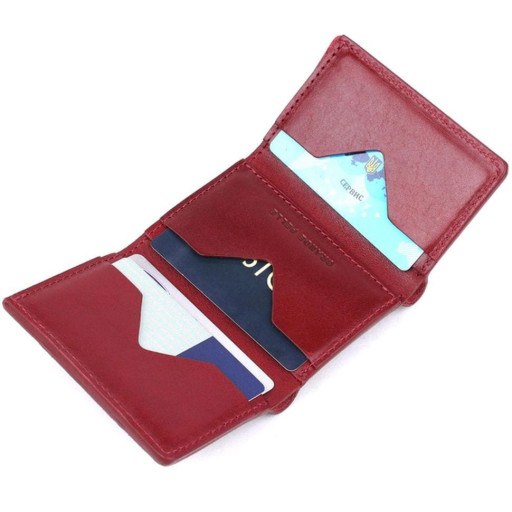 Портмоне шкіряне, глянець, бордове Grande Pelle 504661