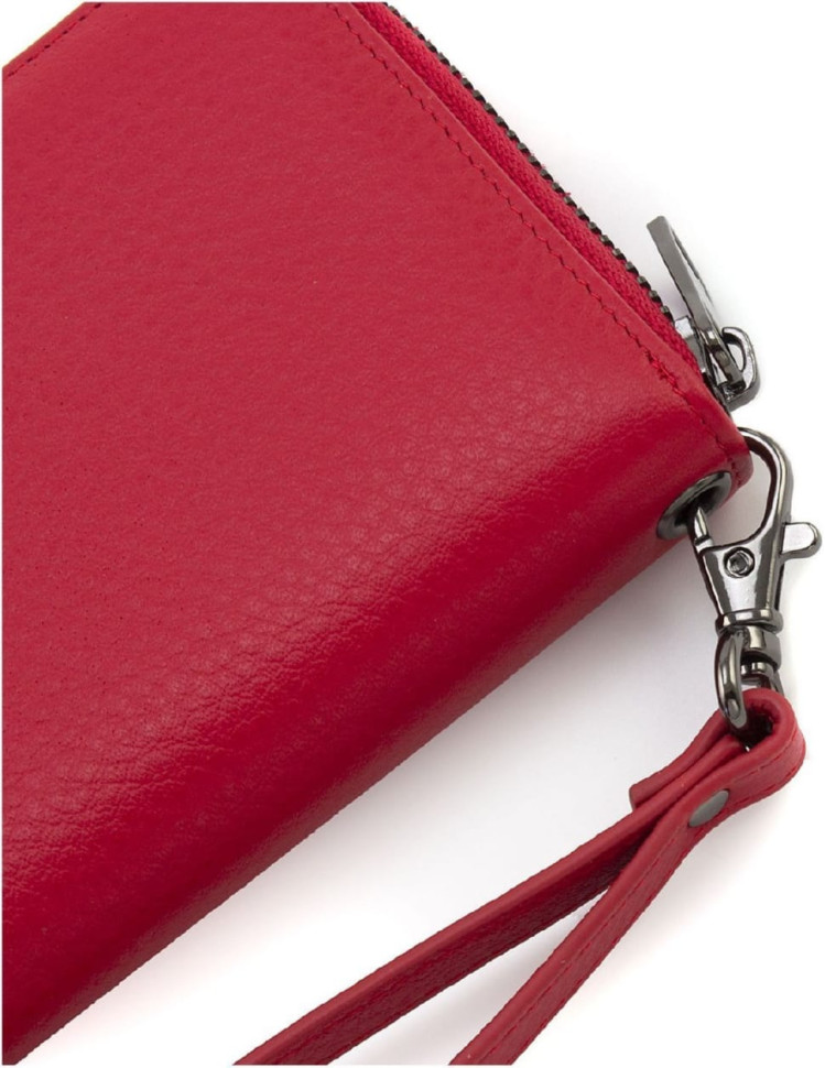 Red Women`s Zip Purse Made of Calfskin Marco Coverna W004 Red