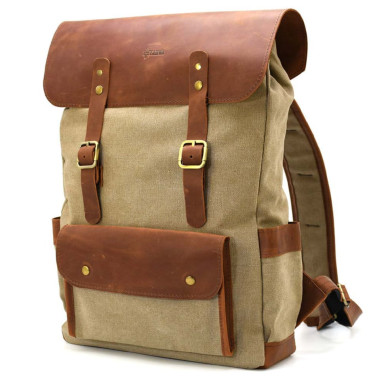 Laptop backpack made of canvas and crazy horse RBs-9001-4lx from TARWA brand