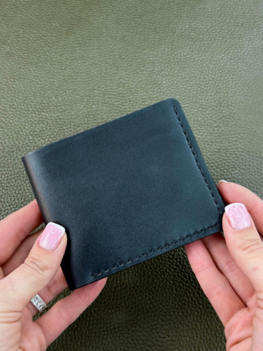 Men's bifold wallet made of genuine leather SG003 (black)
