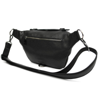 Womens leather fanny pack waist bag Limary Lim-061FA black flotar