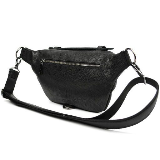 Жіноча шкіряна бананка напоясна сумка Limary Lim-061FA чорний флотар