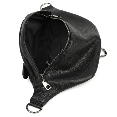 Womens leather fanny pack waist bag Limary Lim-061FA black flotar