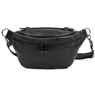 Womens leather fanny pack waist bag Limary Lim-061FA black flotar
