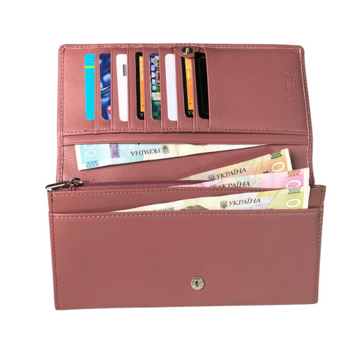 Шкіряне портмоне New Rainbow 3435 rosa antico пудровий