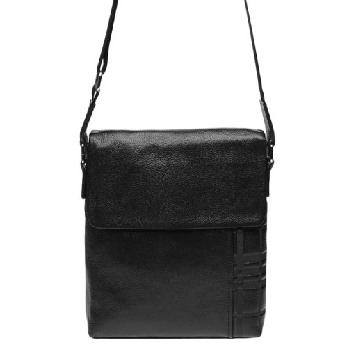 Чоловіча шкіряна сумка через плече Borsa Leather k19137-black