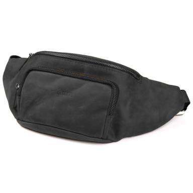 Stylish belt bag of the brand TARWA RA-3079-3md in black crazy horse