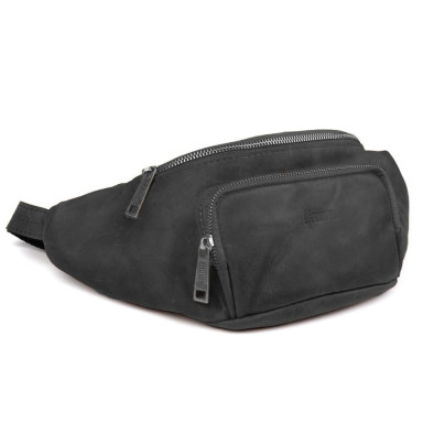 Stylish belt bag of the brand TARWA RA-3079-3md in black crazy horse