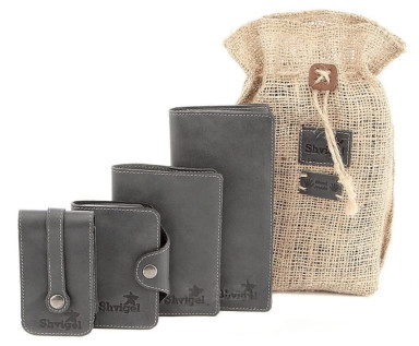 Exclusive set of stylish leather accessories SHVIGEL 10079