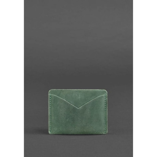 Шкіряна візитниця 5.0 зелена Crazy Horse