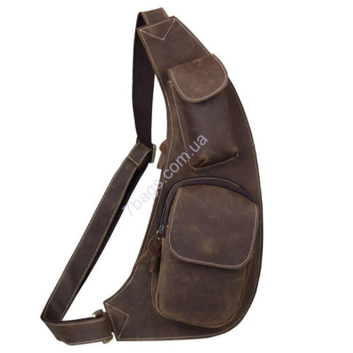 Рюкзак на моношлейке з міцної матовою шкіри