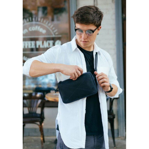 Шкіряна сумка Dropbag Maxi синя