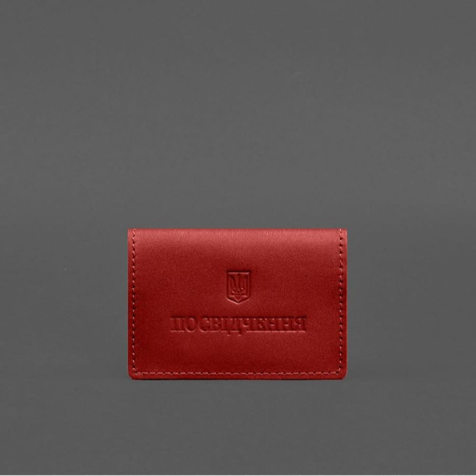 Leather cover for pension certificate red