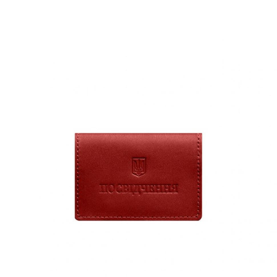 Leather cover for pension certificate red