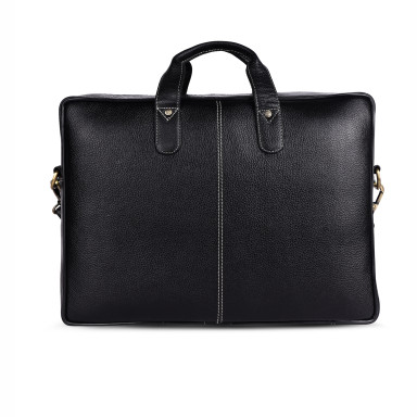 13 Hammonds Flycatcher LB106 Black Leather Laptop Bag