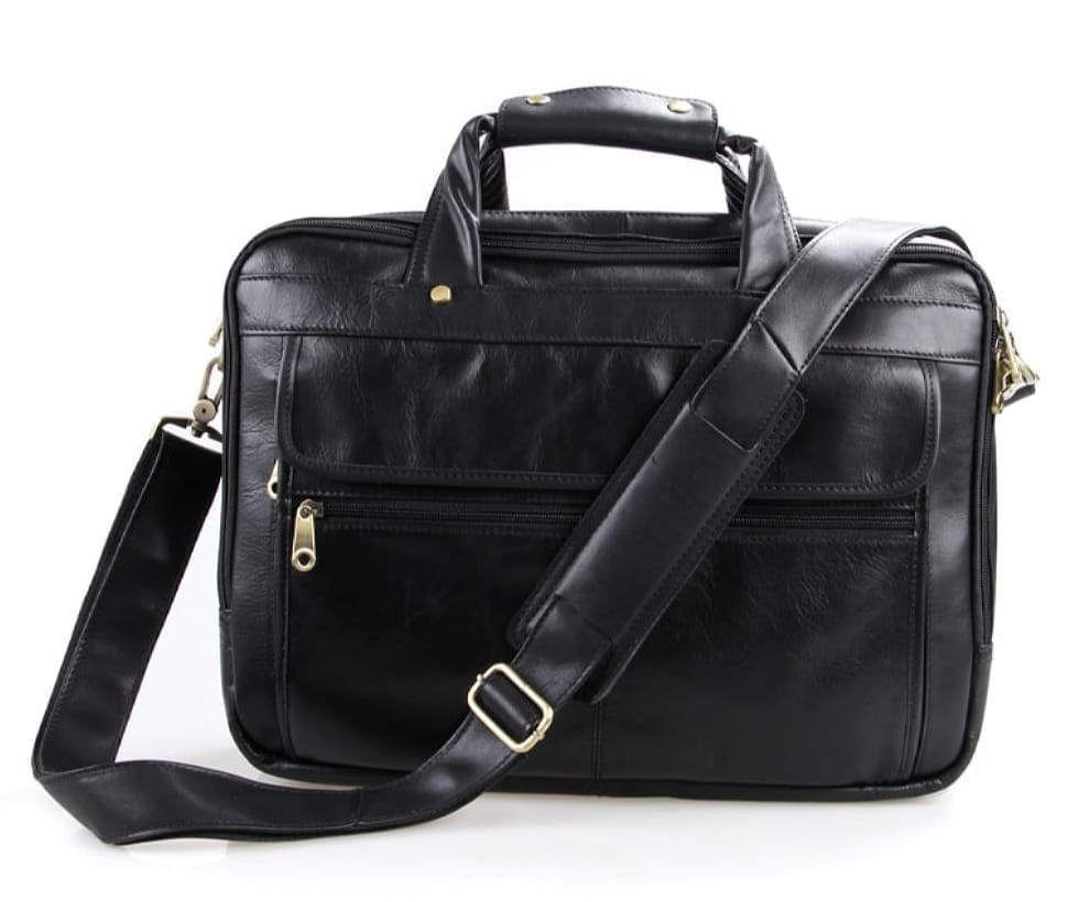 Шкіряна сумка JD7146A, чорна, коров'яча шкіра