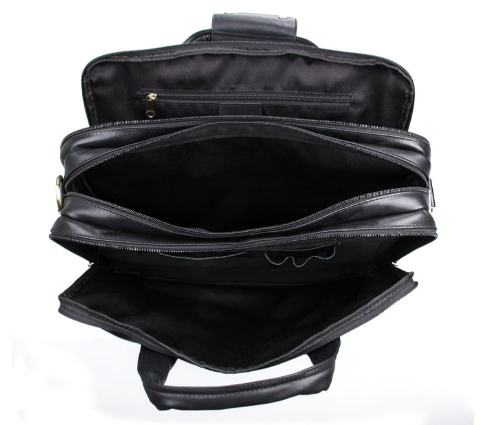 Шкіряна сумка JD7146A, чорна, коров'яча шкіра