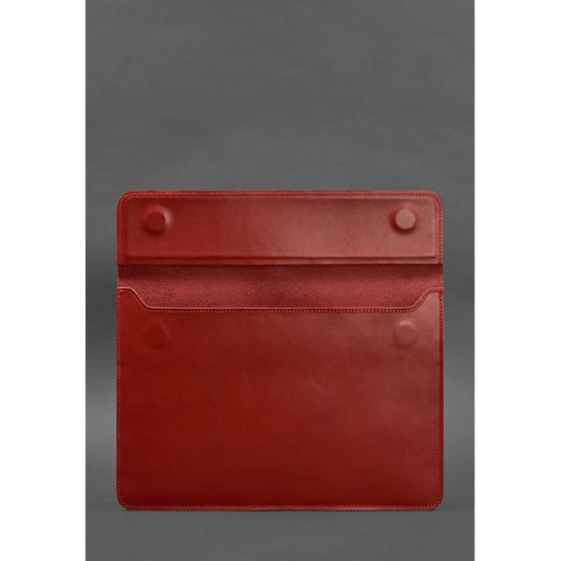 Шкіряний чохол-конверт на магнітах для MacBook 14 Червоний