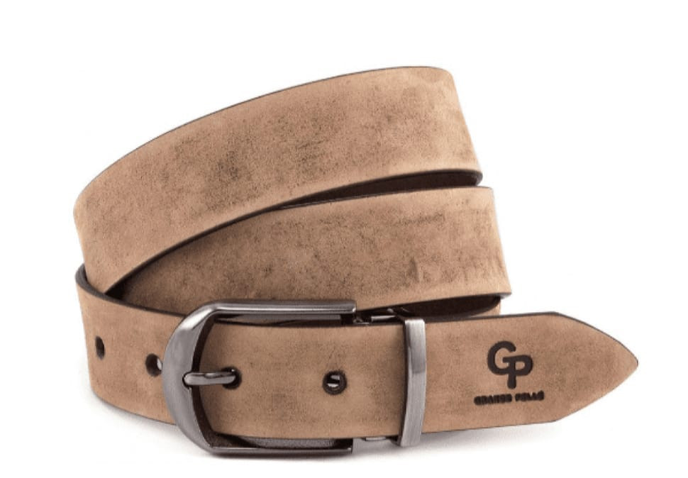 Шкіряний ремінь Labbro бек, тертий шоколад Grande Pelle