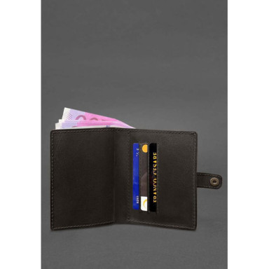 Leather cover-purse for officer ID 11.0 dark brown