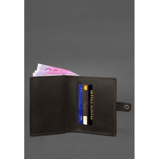 Шкіряна обкладинка-портмоне для посвідчення офіцера 11.0 темно-коричнева