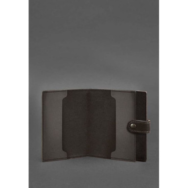 Leather cover-purse for officer ID 11.0 dark brown