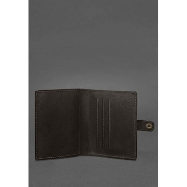 Leather cover-purse for officer ID 11.0 dark brown