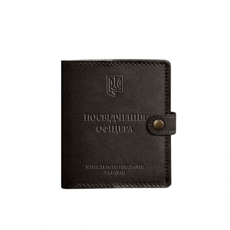Кожаная обложка-портмоне для удостоверения офицера 11.0 темно-коричневая
