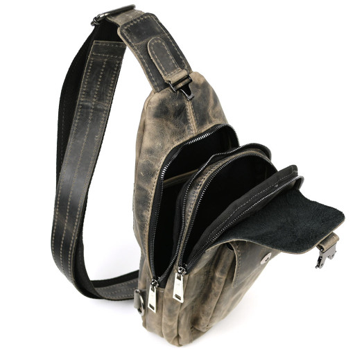 Модний рюкзак слінг на одну шлейку сірий TARWA RJ-4007-3md