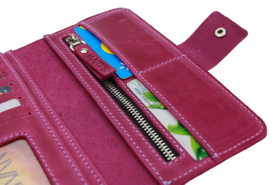 Кошелек женский большой кожаный SULLIVAN 80256(10) фуксия