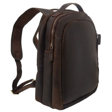 Шкіряний рюкзак BUFFALO BAGS M191249C темно-коричневий нубук